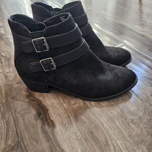 Madden Girl Double Buckle Black Ankle Booties